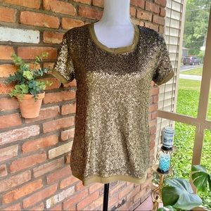 J Crew Bronze Sequin Top